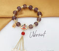 Grey Agate, Red Agate, Lion Plate and Pearl Bracelet